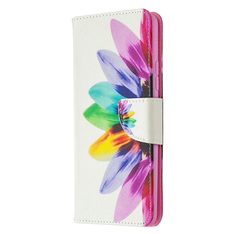 Leren Hoesje Samsung Galaxy A42 5G Aquarelbloem