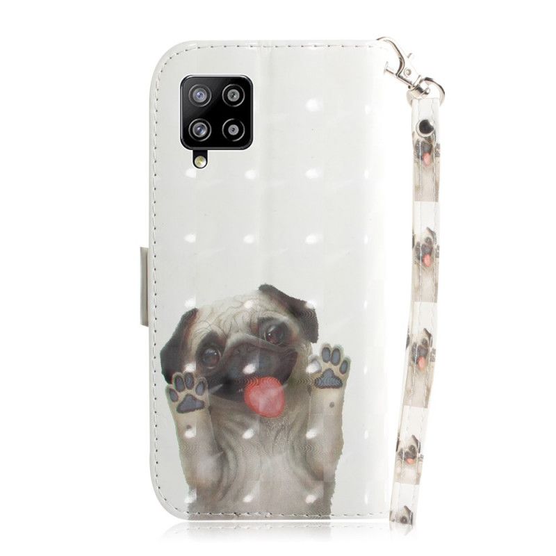 Leren Hoesje Samsung Galaxy A42 5G Hou Van Mijn Hond Met String