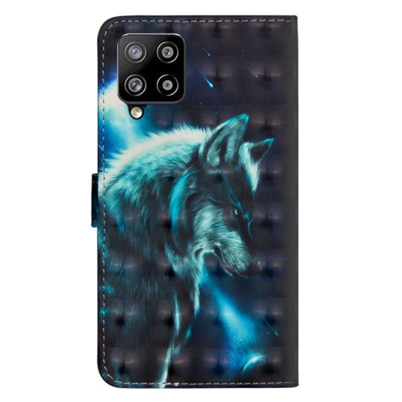 Leren Hoesje Samsung Galaxy A42 5G Majestueuze Wolf