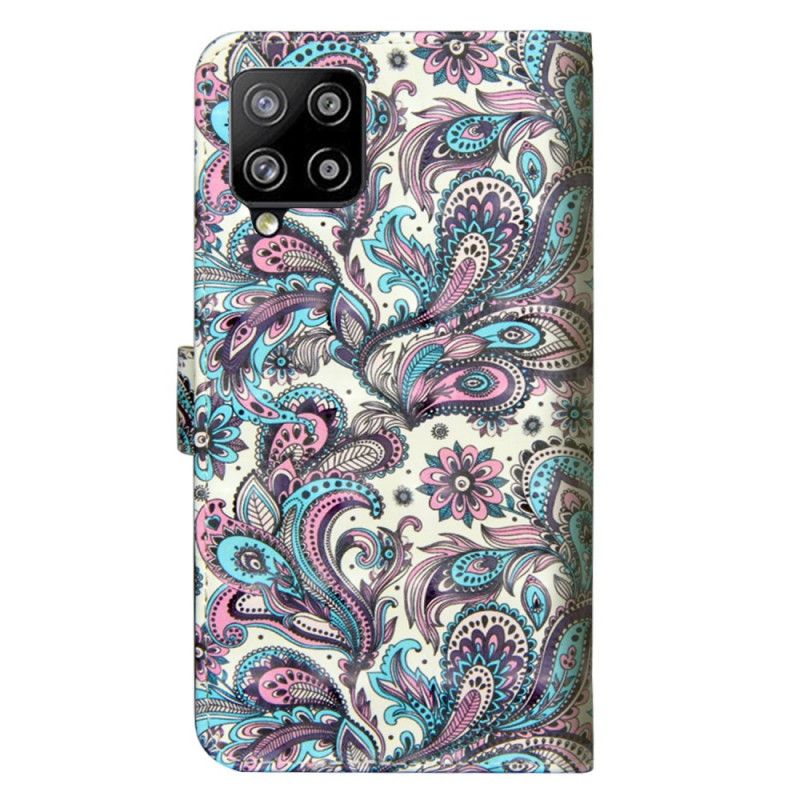 Leren Hoesje voor Samsung Galaxy A42 5G Bloemen Met Een Patroon