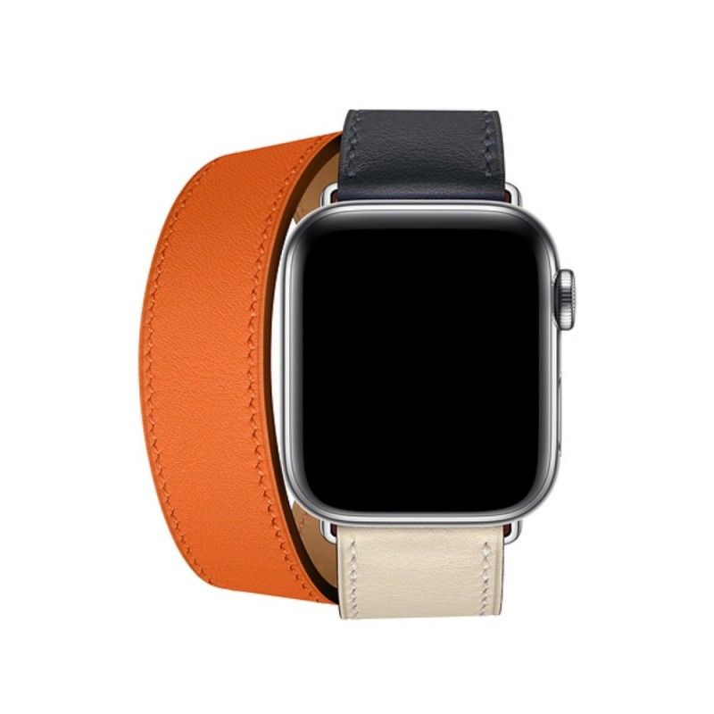 Apple Horlogeband 44/42 Mm Lederen Dubbele Tour Kleuren