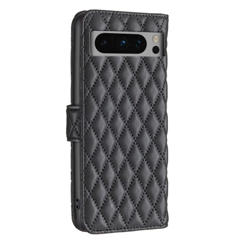 Flip Case Leren Google Pixel 8 Pro Gewatteerd