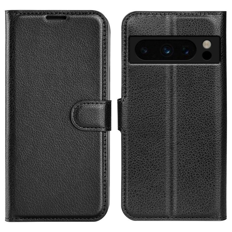 Flip Case Leren Google Pixel 8 Pro Klassiek Litchi-leer