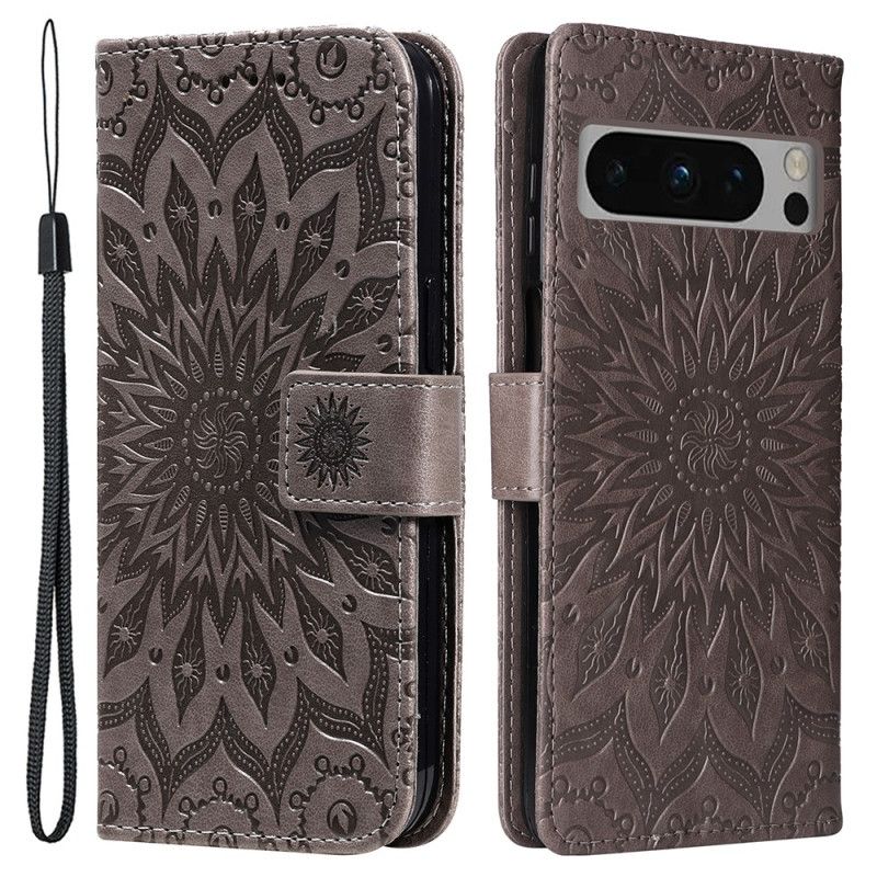 Folio-hoesje Google Pixel 8 Pro Telefoonhoesje Fantastische Mandala Met Koord