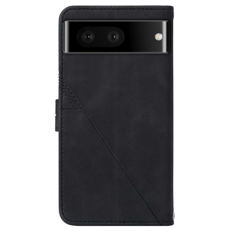 Leren Hoesje Google Pixel 8 Pro Driehoeken Met Schouderband Bescherming Hoesje