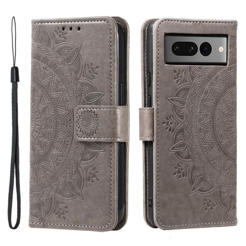 Leren Hoesje Google Pixel 8 Pro Mandala Met Bandje Bescherming Hoesje