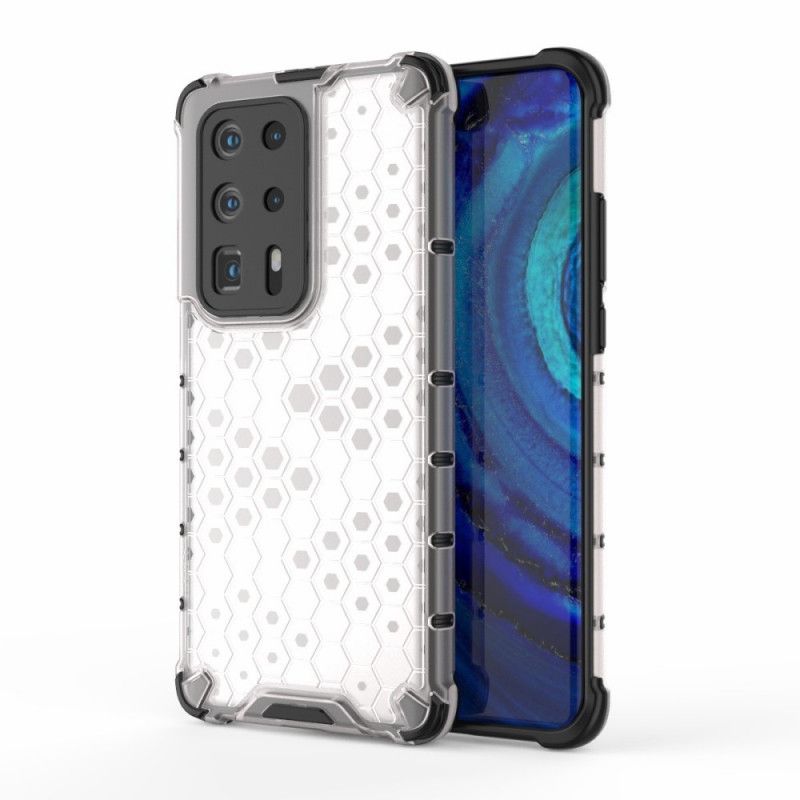 Hoesje Huawei P40 Pro Plus Grijs Wit Honingraatstijl