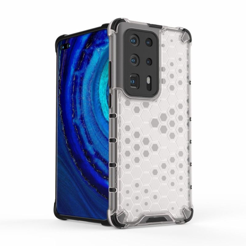 Hoesje Huawei P40 Pro Plus Grijs Wit Honingraatstijl