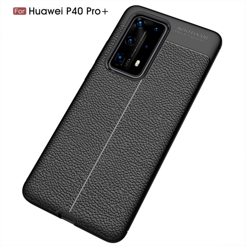 Hoesje voor Huawei P40 Pro Plus Rood Zwart Flexibele Koolstofvezeltextuur