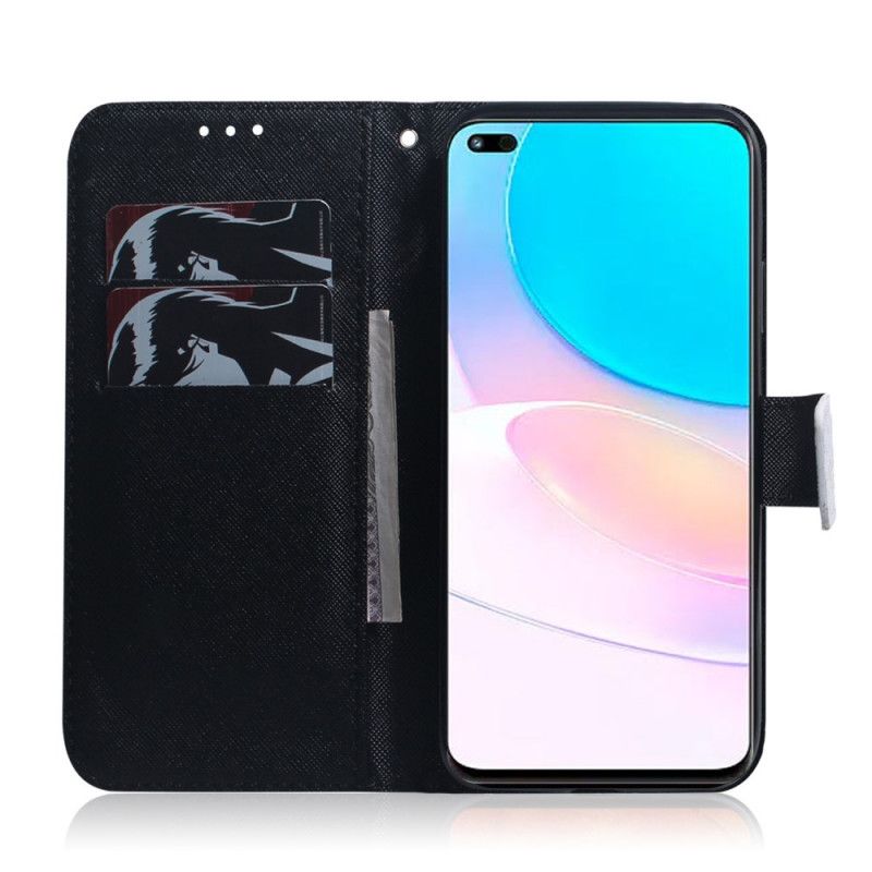 Flip Case Leren Huawei Nova 8i / Honor 50 Lite Panda Gezicht