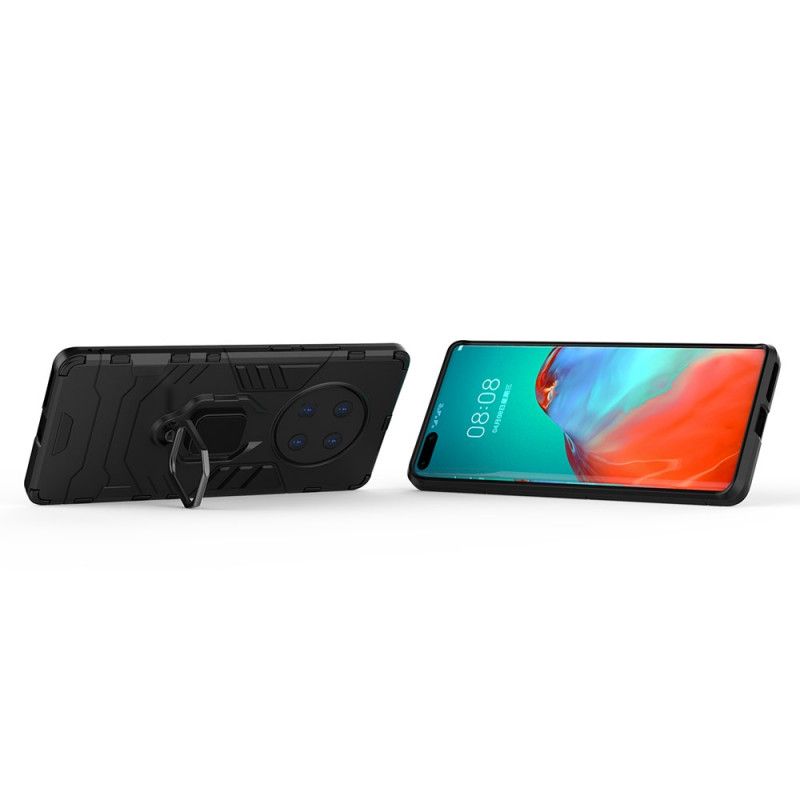 Cover Hoesje Huawei Mate 40 Pro Rood Zwart Telefoonhoesje Resistente Ring