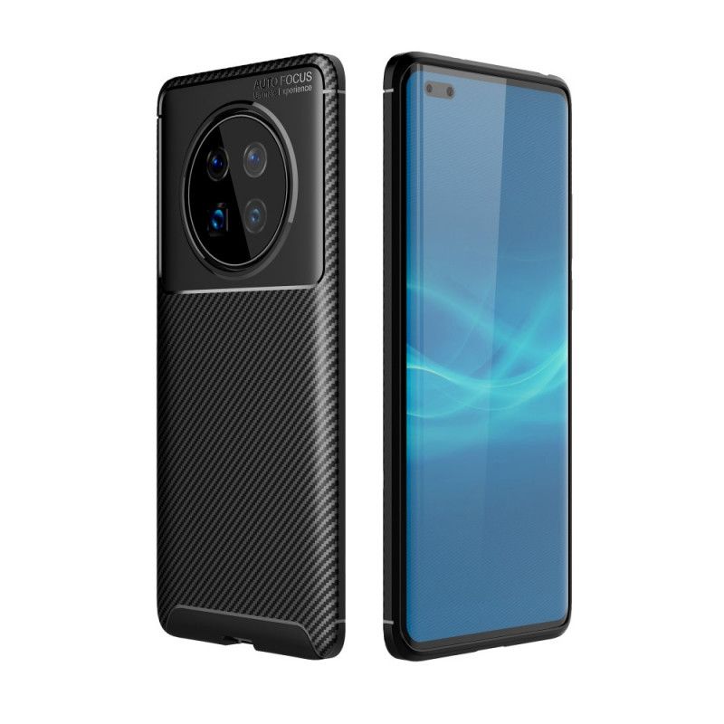 Hoesje Huawei Mate 40 Pro Donkerblauw Zwart Flexibele Koolstofvezelstructuur