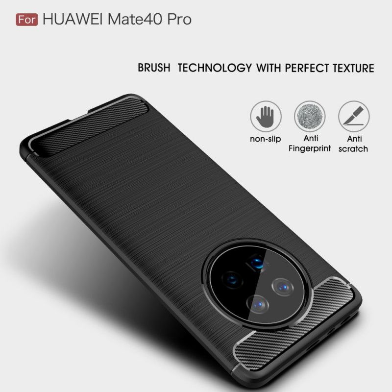 Hoesje Huawei Mate 40 Pro Rood Zwart Geborsteld Koolstofvezel