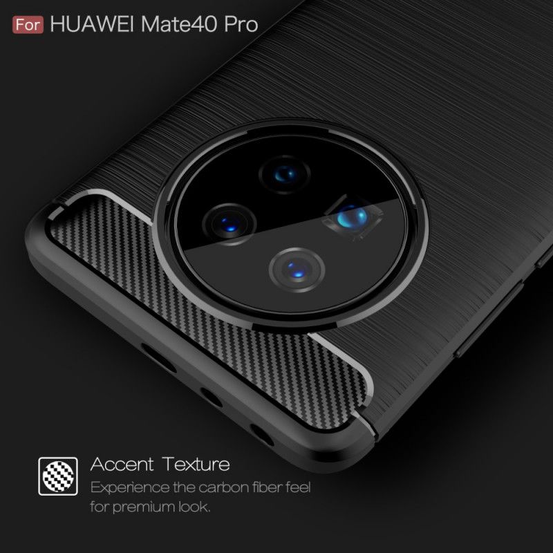 Hoesje Huawei Mate 40 Pro Rood Zwart Geborsteld Koolstofvezel