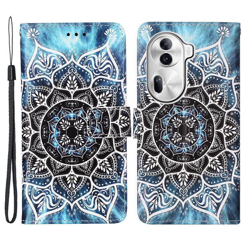 Flip Case Leren Oppo Reno 11 Pro 5g Bloemenmandala Met Bandje