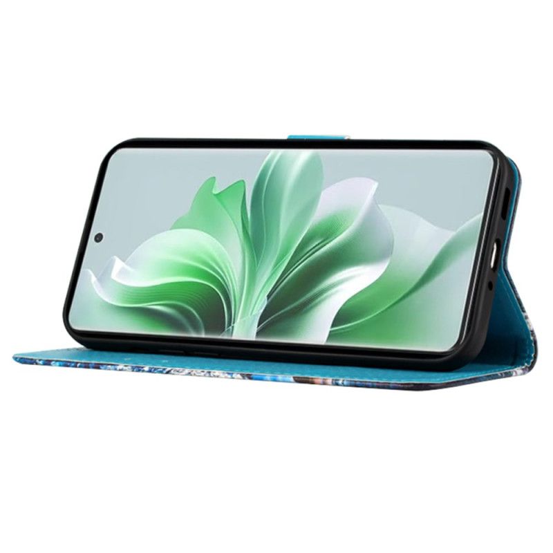 Flip Case Leren Oppo Reno 11 Pro 5g Bloemenmandala Met Bandje