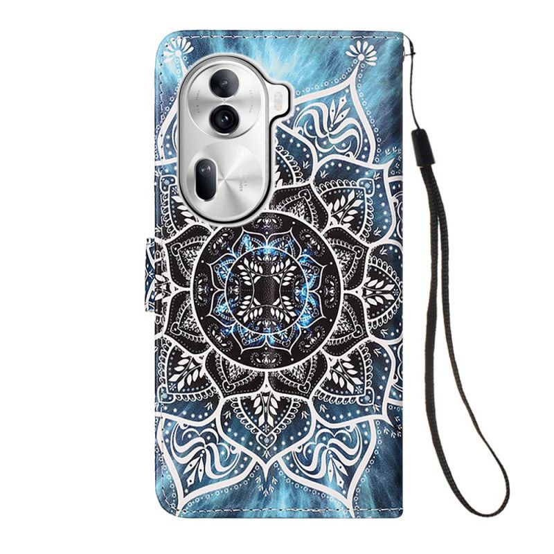 Flip Case Leren Oppo Reno 11 Pro 5g Bloemenmandala Met Bandje