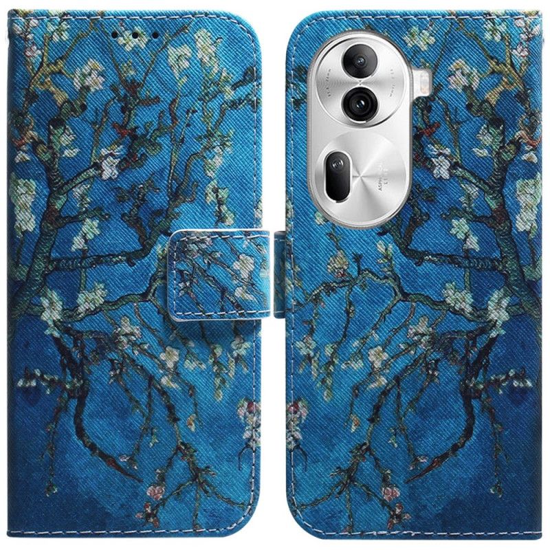 Leren Hoesje Oppo Reno 11 Pro 5g Abrikozenbloemen Bescherming Hoesje