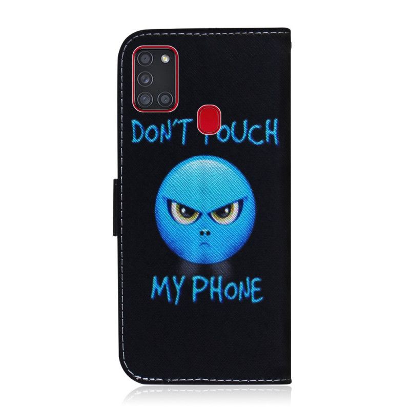 Flip Case Leren Samsung Galaxy A21s Emoji-Telefoon