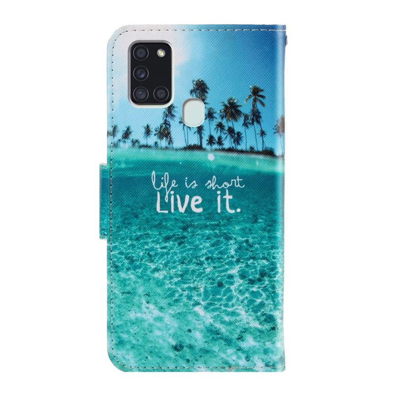 Leren Hoesje voor Samsung Galaxy A21s Live It-String