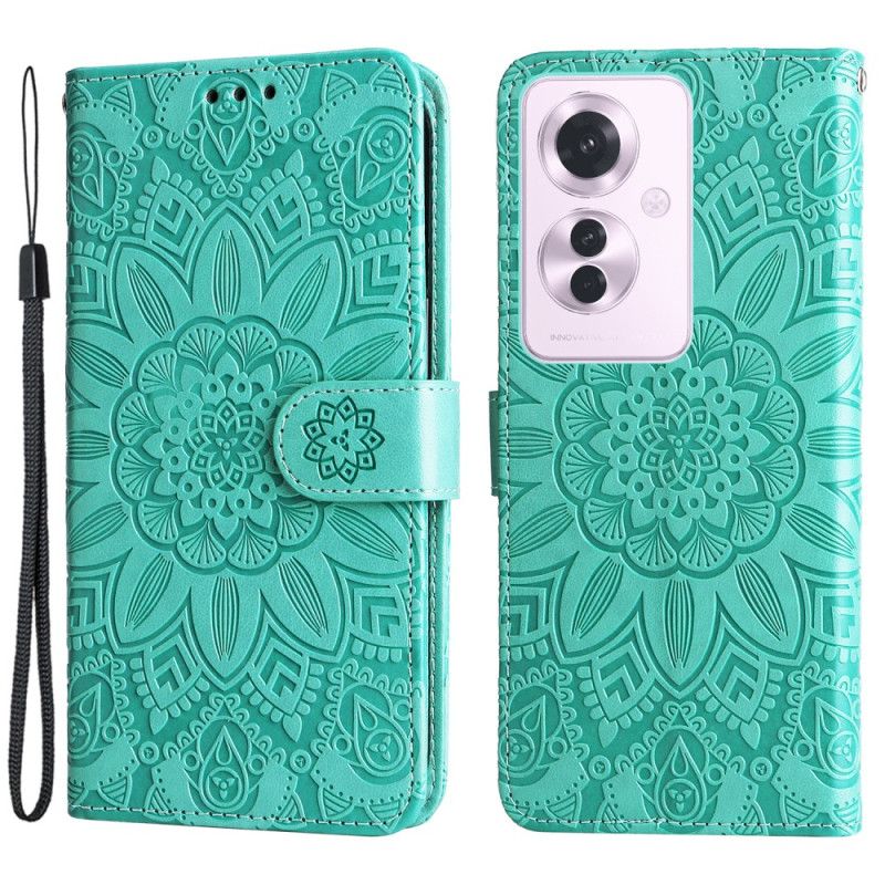 Flip Case Leren Oppo Reno 11f 5g Zonnebloem Zon