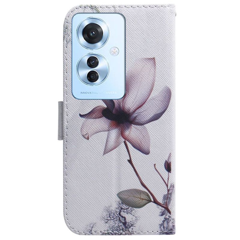 Leren Hoesje Oppo Reno 11f 5g Bloem