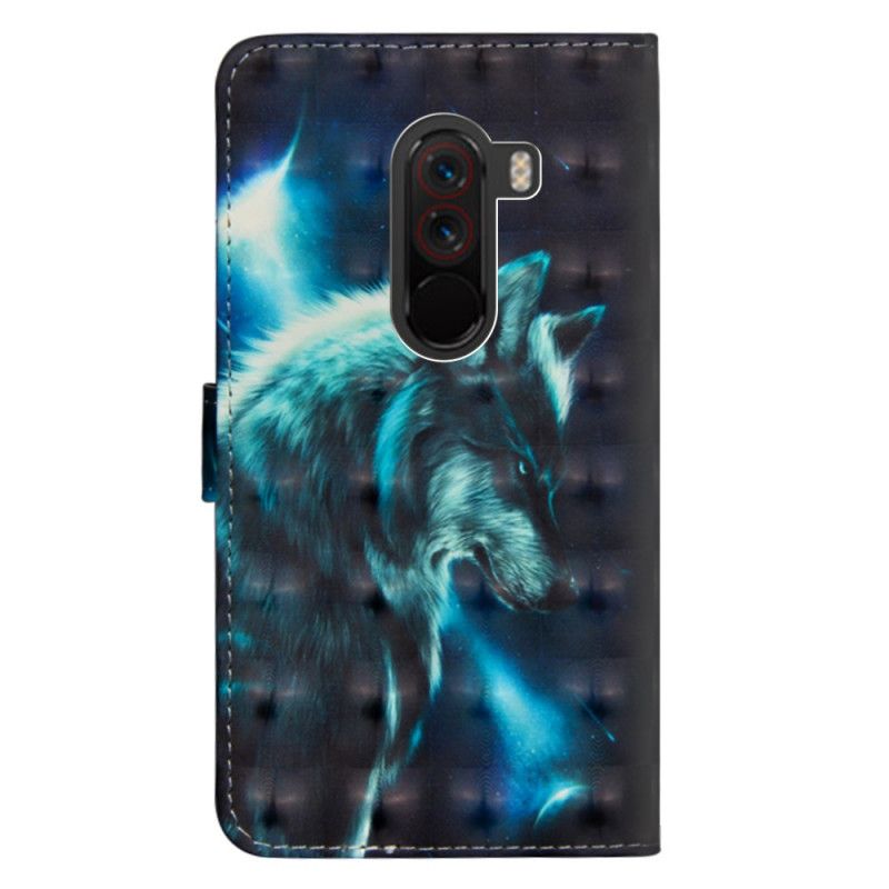 Cover Folio-hoesje Xiaomi Pocophone F1 Telefoonhoesje Majestueuze Wolf