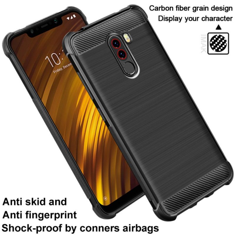 Cover Hoesje Xiaomi Pocophone F1 Telefoonhoesje Imak Geborsteld Koolstofvezel