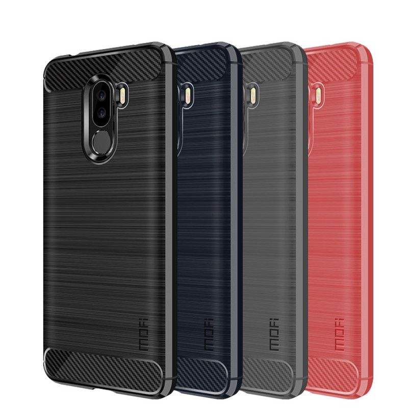 Hoesje voor Xiaomi Pocophone F1 Grijs Zwart Mofi Geborstelde Koolstofvezel