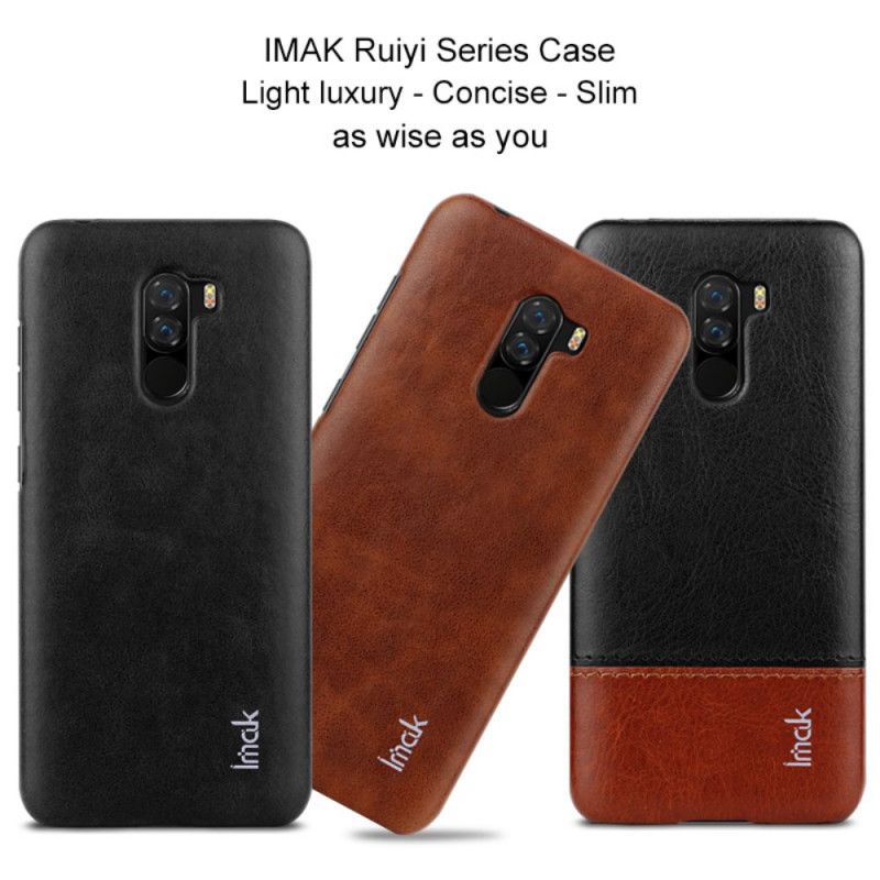 Hoesje Xiaomi Pocophone F1 Bruin Zwart Imak Ruiyi Serie Leereffect