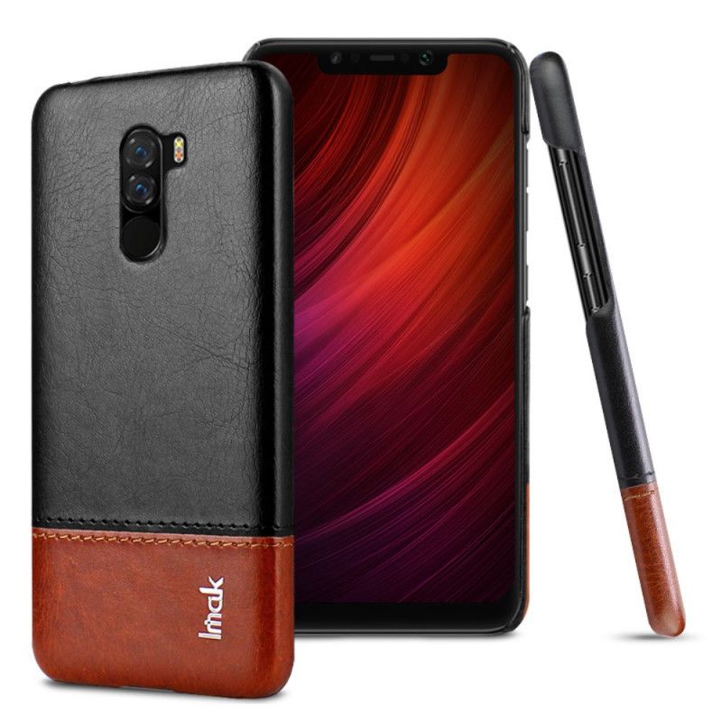 Hoesje Xiaomi Pocophone F1 Bruin Zwart Imak Ruiyi Serie Leereffect