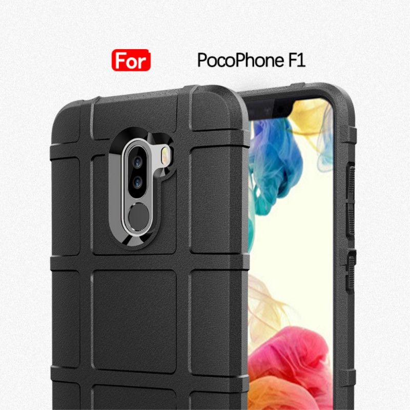 Hoesje Xiaomi Pocophone F1 Donkerblauw Zwart Robuust Schild