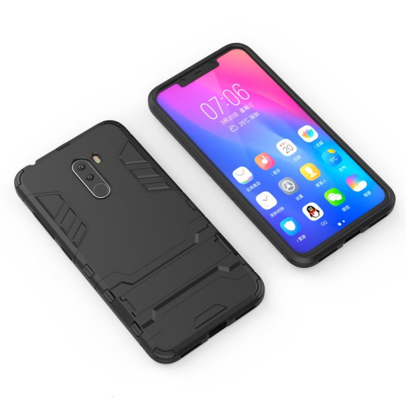 Hoesje Xiaomi Pocophone F1 Donkerblauw Zwart Ultrabestendige Tong