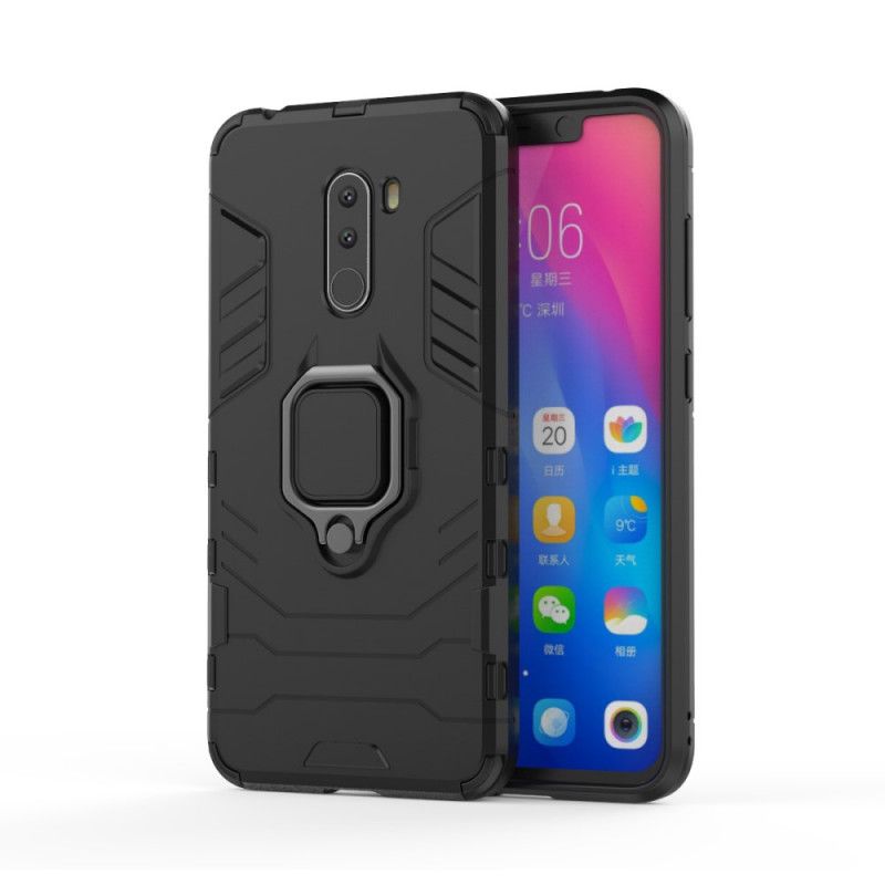 Hoesje Xiaomi Pocophone F1 Rood Zwart Resistente Ring