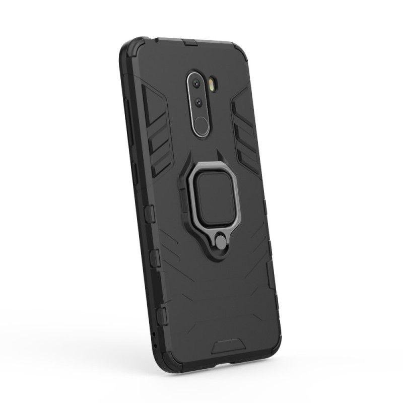 Hoesje Xiaomi Pocophone F1 Rood Zwart Resistente Ring