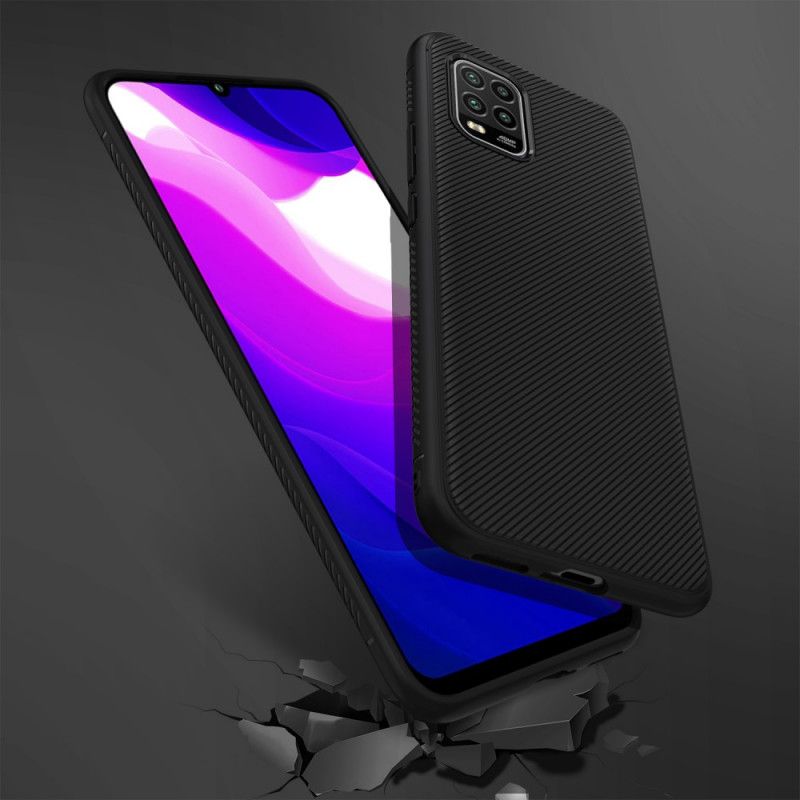 Case Hoesje Xiaomi Mi 10 Lite Donkerblauw Zwart Telefoonhoesje Keperstof Uit De Jazzserie