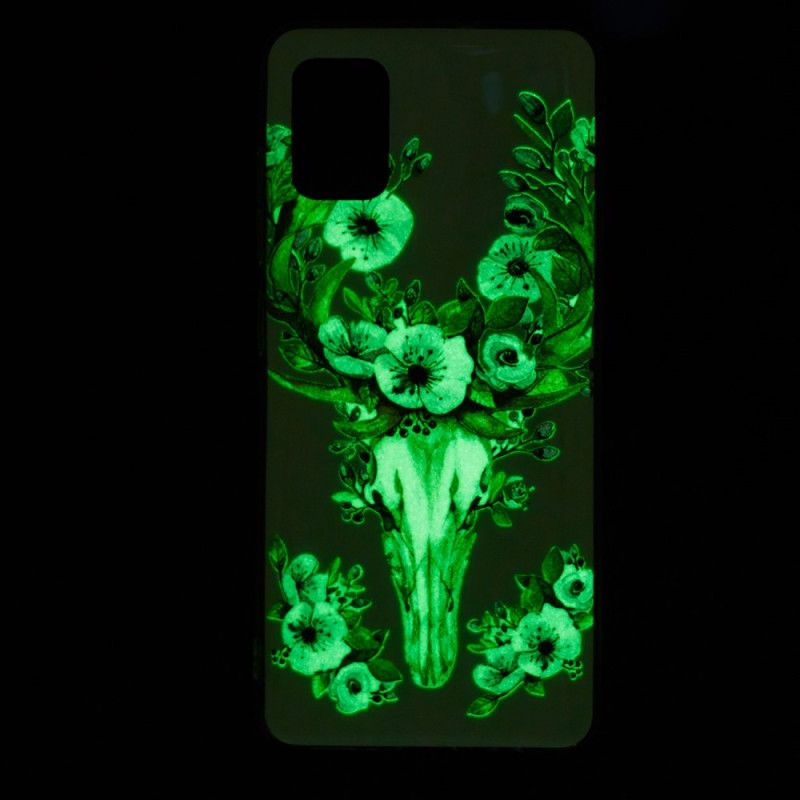 Case Hoesje Xiaomi Mi 10 Lite Telefoonhoesje Eland Met Fluorescerende Bloemen