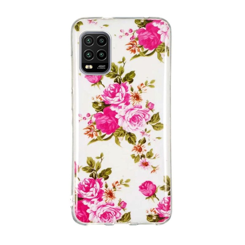 Case Hoesje Xiaomi Mi 10 Lite Telefoonhoesje Fluorescerende Vrijheidsbloemen