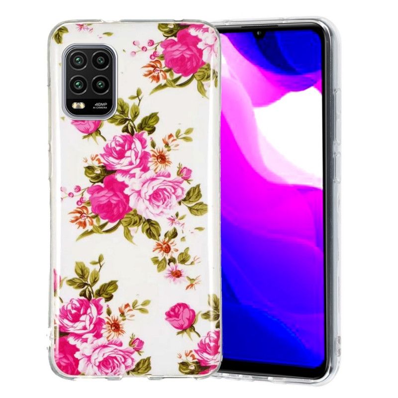 Case Hoesje Xiaomi Mi 10 Lite Telefoonhoesje Fluorescerende Vrijheidsbloemen