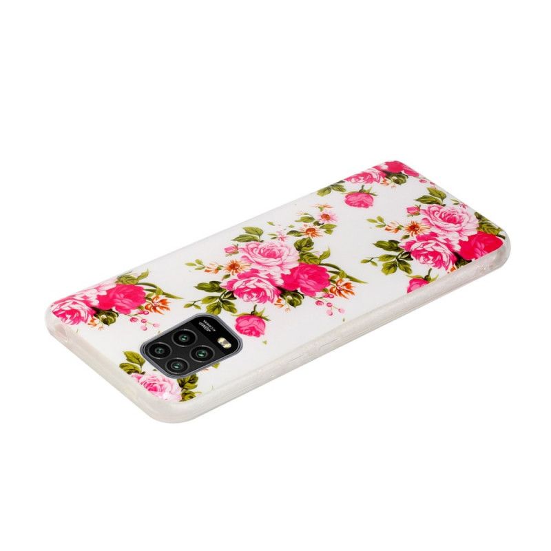 Case Hoesje Xiaomi Mi 10 Lite Telefoonhoesje Fluorescerende Vrijheidsbloemen