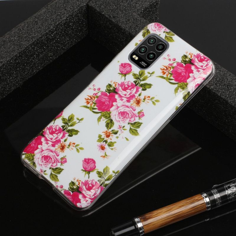 Case Hoesje Xiaomi Mi 10 Lite Telefoonhoesje Fluorescerende Vrijheidsbloemen