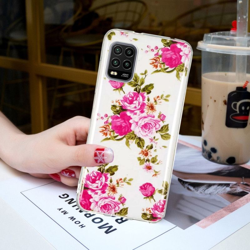 Case Hoesje Xiaomi Mi 10 Lite Telefoonhoesje Fluorescerende Vrijheidsbloemen