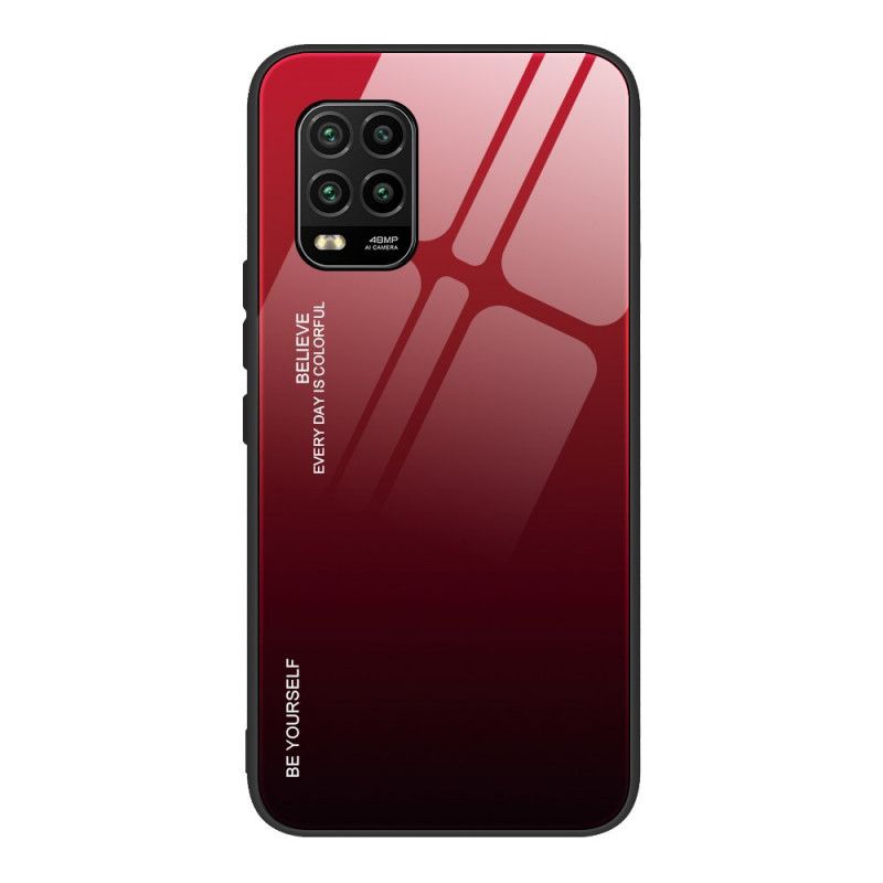 Cover Hoesje Xiaomi Mi 10 Lite Magenta Rood Telefoonhoesje Wees Jezelf Gehard Glas