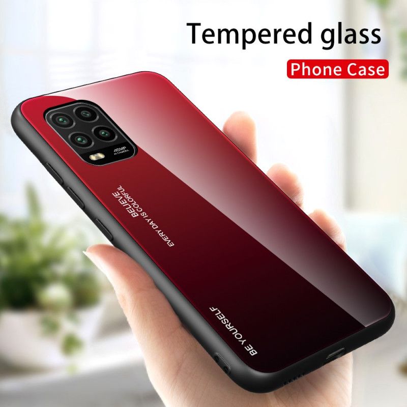 Cover Hoesje Xiaomi Mi 10 Lite Magenta Rood Telefoonhoesje Wees Jezelf Gehard Glas