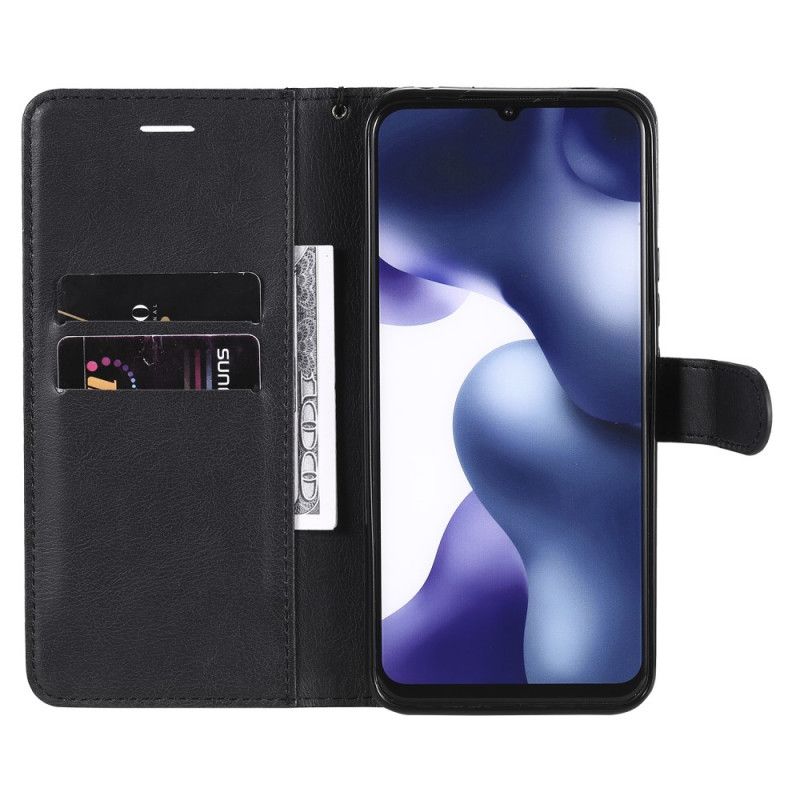 Flip Case Leren Xiaomi Mi 10 Lite Rood Zwart Standaard Kunstleer