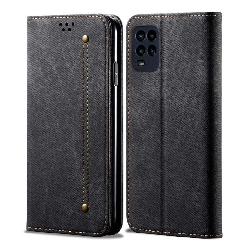 Folio-hoesje Xiaomi Mi 10 Lite Donkerblauw Zwart Jeansstof