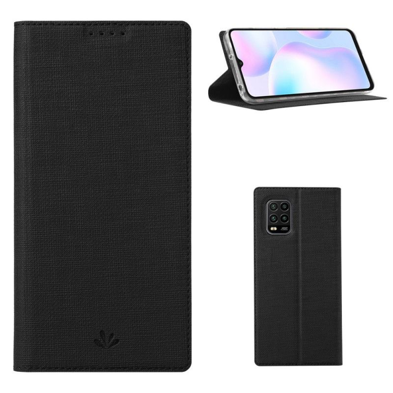 Folio-hoesje Xiaomi Mi 10 Lite Grijs Zwart Getextureerde Vili Dmx