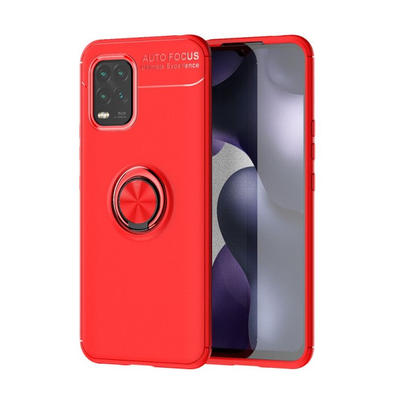 Hoesje voor Xiaomi Mi 10 Lite Rood Zwart Roterende Ring