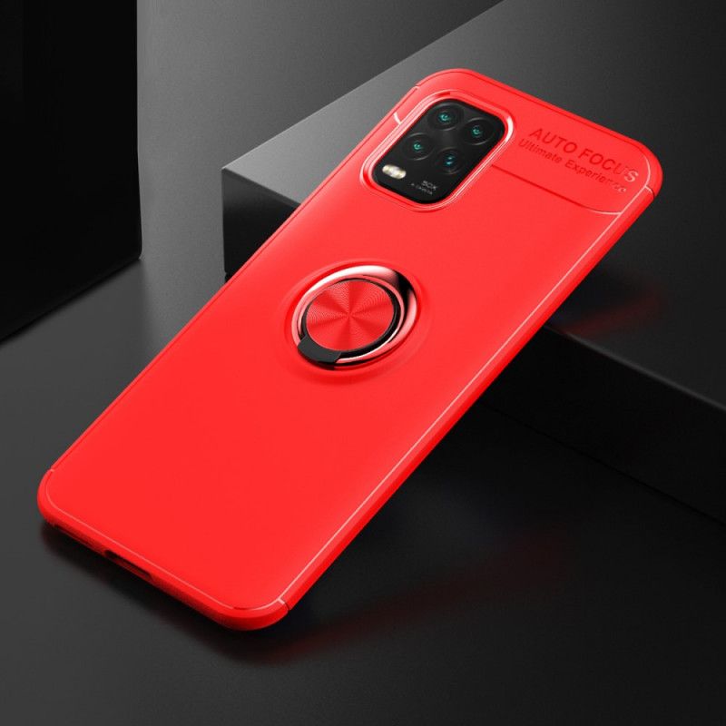 Hoesje voor Xiaomi Mi 10 Lite Rood Zwart Roterende Ring