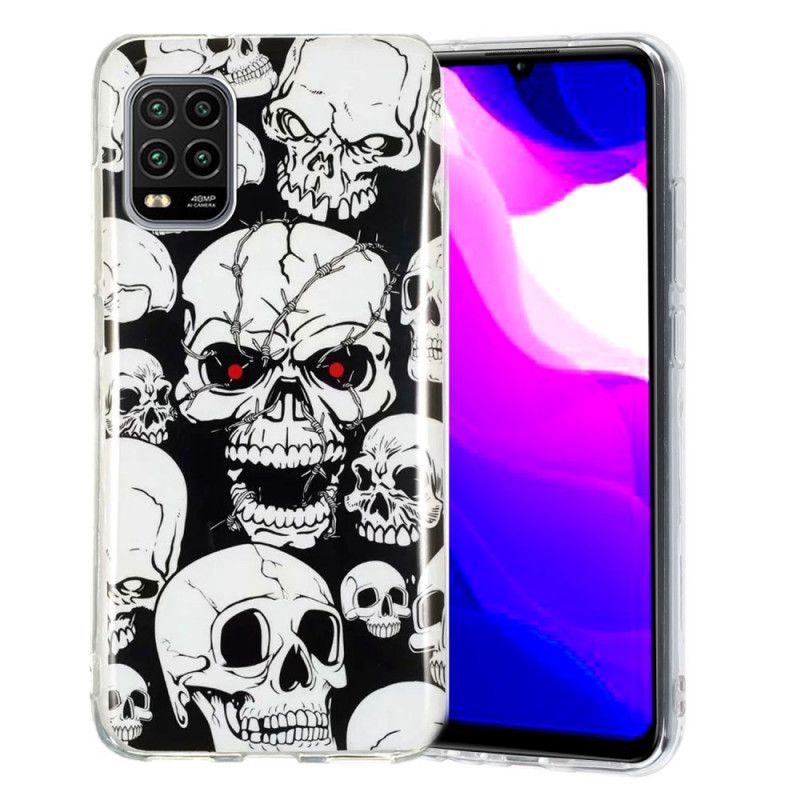 Hoesje Xiaomi Mi 10 Lite Aandacht Fluorescerende Schedels